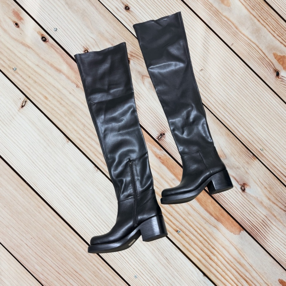 NWOT Jeffrey Campbell size 6 black Reflect OK Thigh High Black Boot - Picture 2 of 16